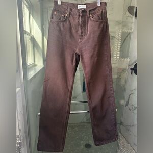 Zara Women's Dark Brown Straight Leg Jeans
